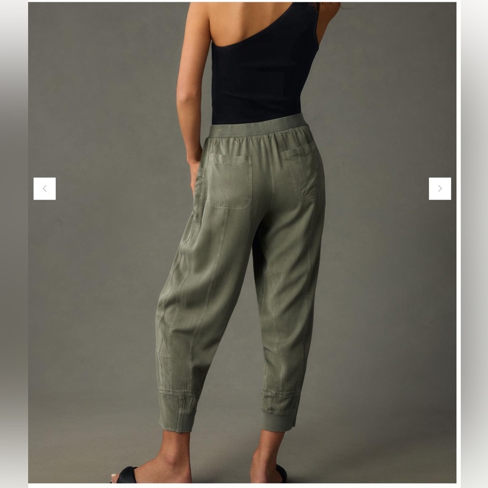 Anthropologie Olive Green Track Jogger Pants - Picture 3 of 15